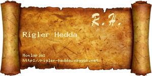 Rigler Hedda névjegykártya